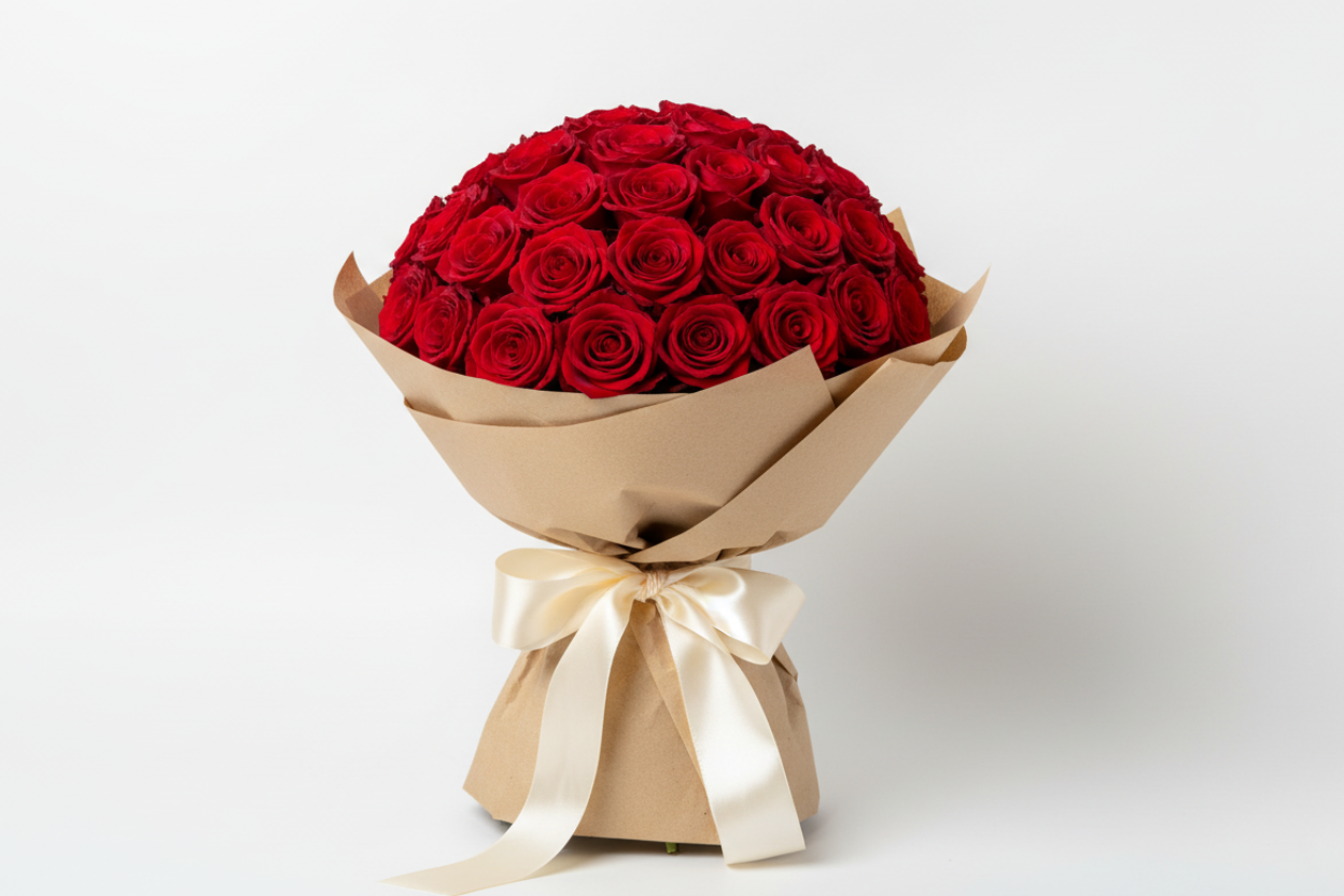 Luxury Red Rose Valentines Bouquet Gift Wrapped available in Hertfordshire and Essex