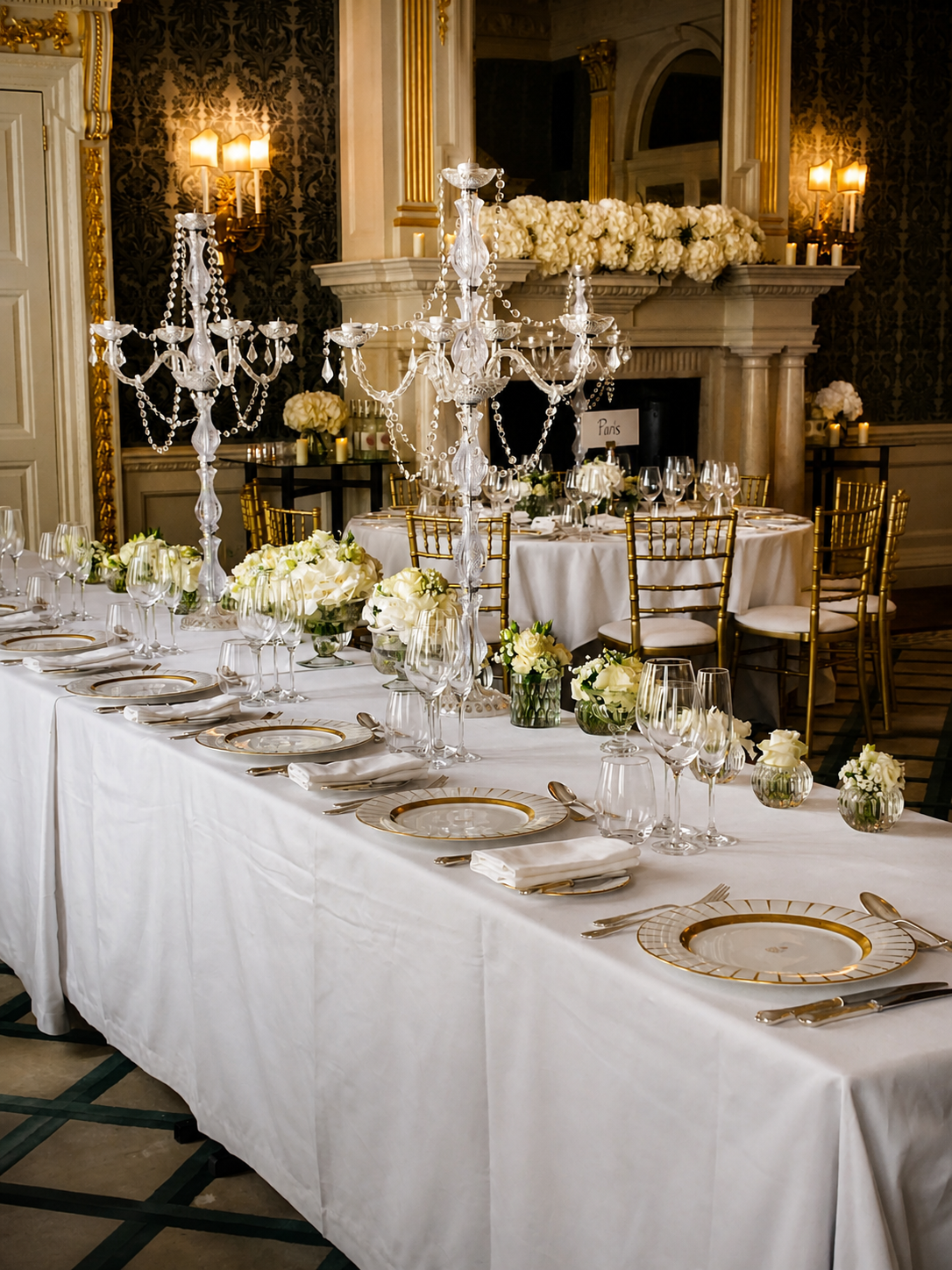 Elegant wedding flowers in a beautiful wedding venue